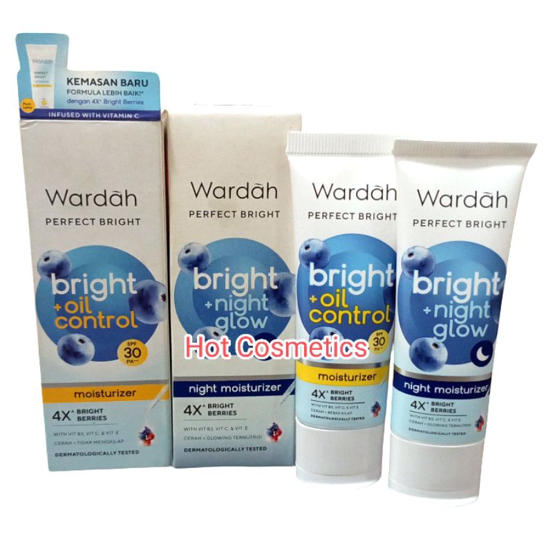 Moisturizer Wardah Perfect Bright Oil Control dan Smooth Glow | Pelembab Siang dan Malam Wardah Orig