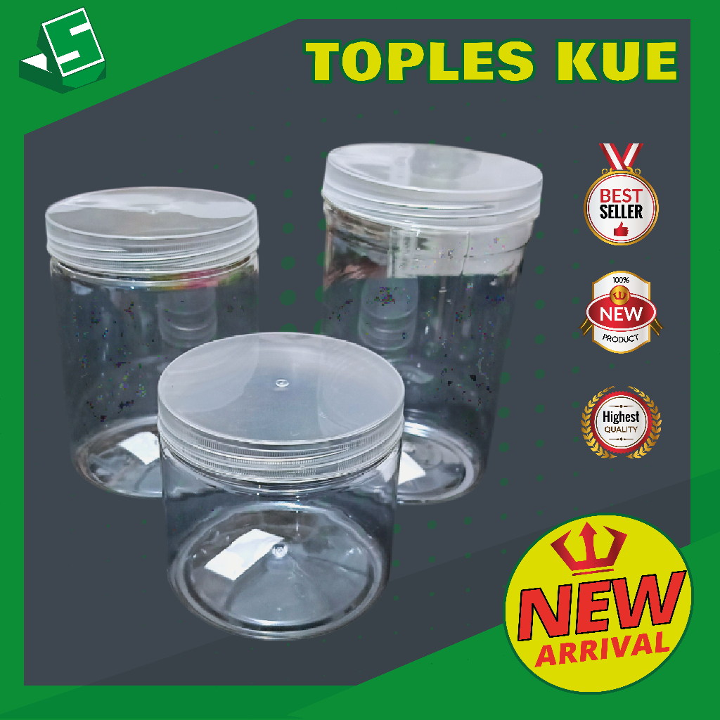 Toples Plastik PET KUE KERING / Toples Plastik Transparan / Toples Kue Kering / Wadah Roti Kering