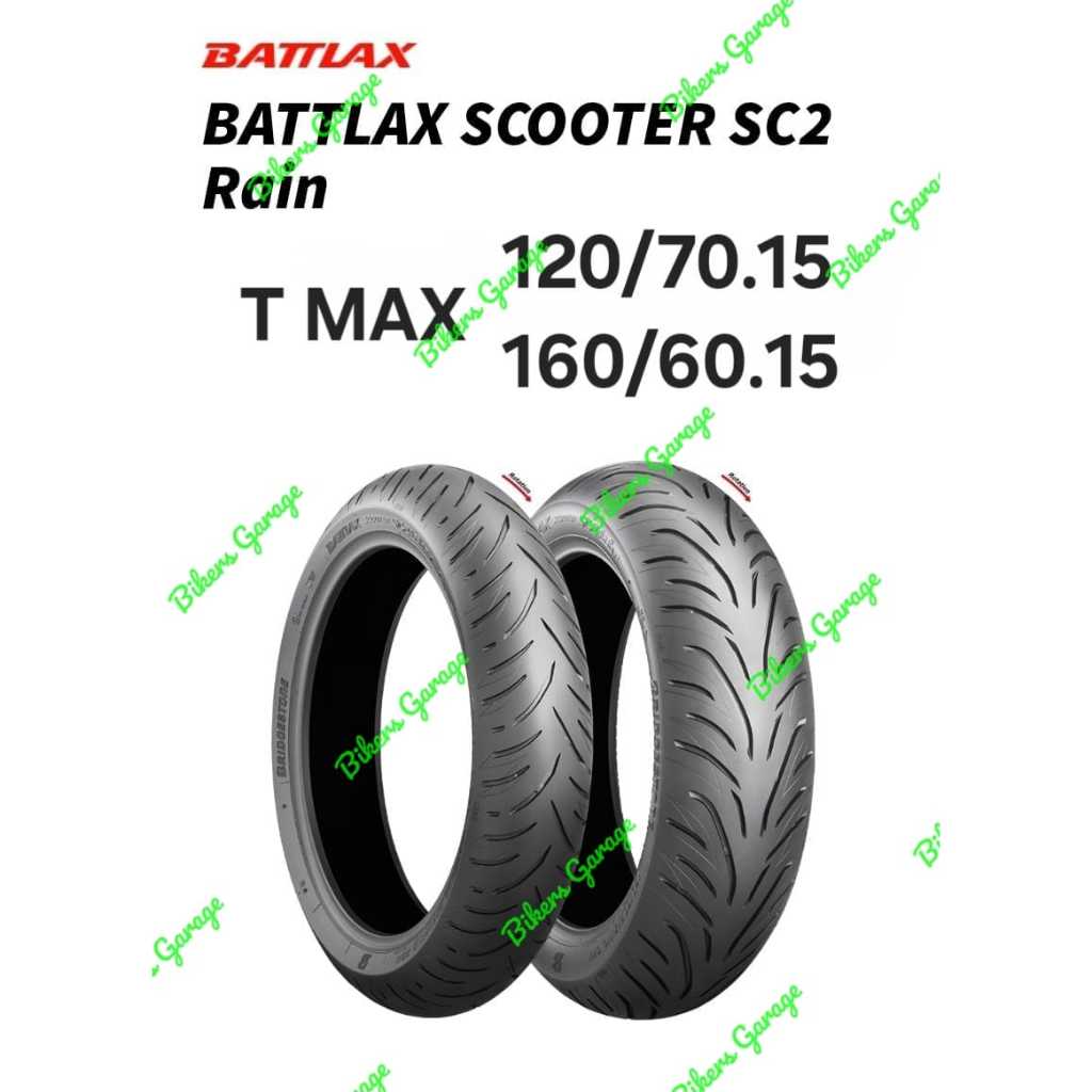 Ban Bridgestone Battlax Scooter SC2 Rain tubeless tyre TMAX ring 15