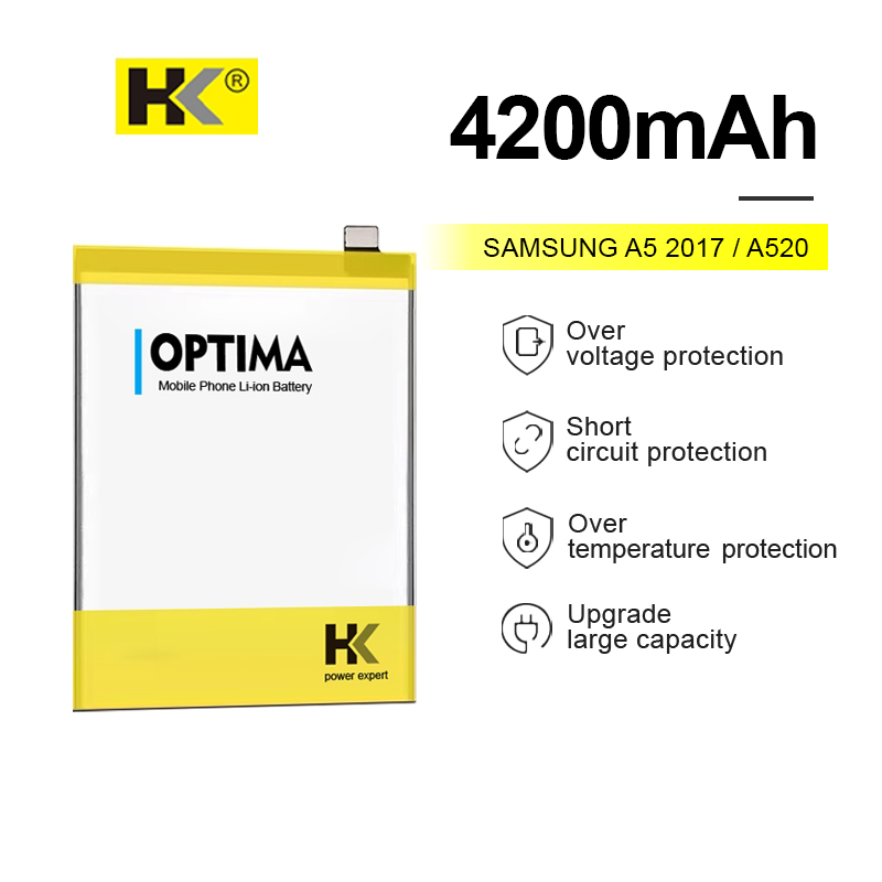 HK Optima Baterai Samsung A5 2017 / A520 EB-BA520ABE 4200mAh 3.85V Double IC