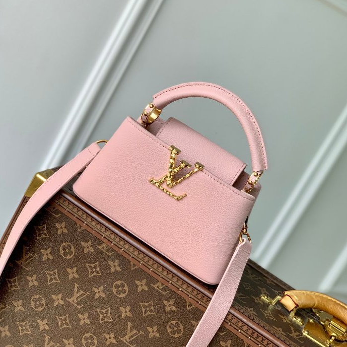 Louis Vuitton Capucines East West Mini Handbag LV Crush Collection Pink