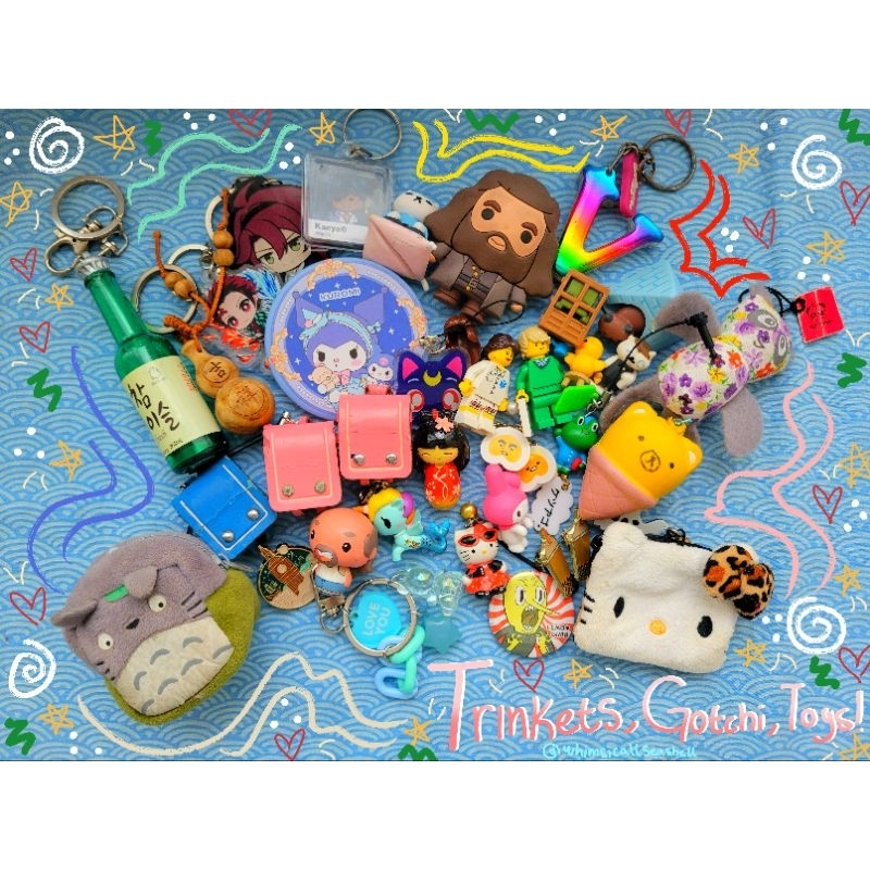 UPDATED (Jan 9) Trinkets, gotchi, & lil toys 𖦹*ੈ‧ whimsicalseashell [ sanrio, hello kitty, keychains