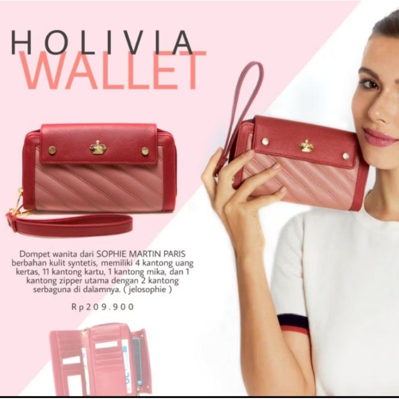 DOMPET HOLIVIA RED SAS || SOPHIE MARTIN PARIS || DOMPET PANJANG