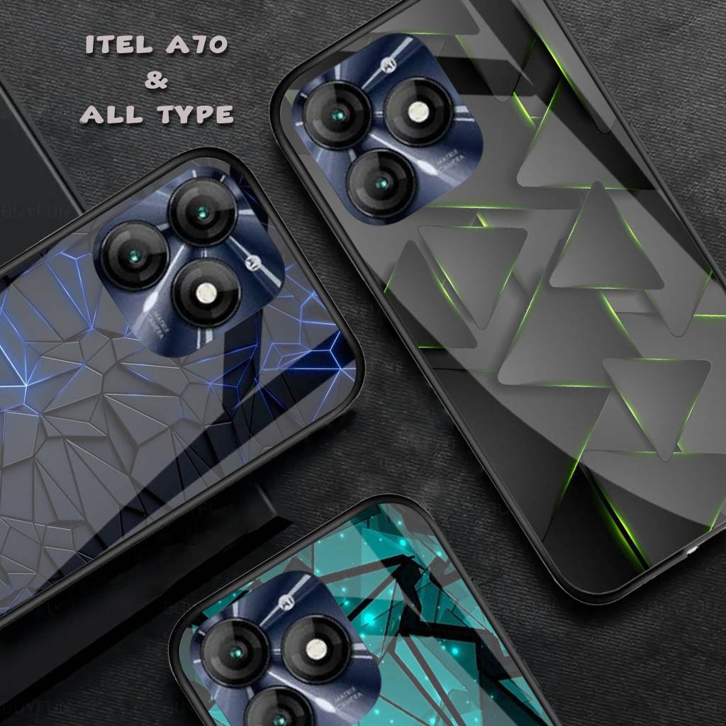 [FK-89] Softcase Glossy Glass Itel A70 Terbaru Silikon For - Itel A70 - Kesing Itel A70 Terbaru - Ca