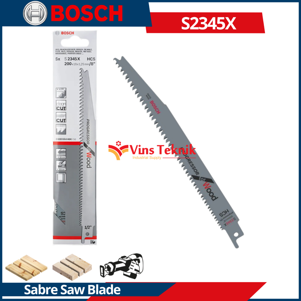 Mata Gergaji Sabre Saw Bosch S2345X Progressor for Wood 5 pcs