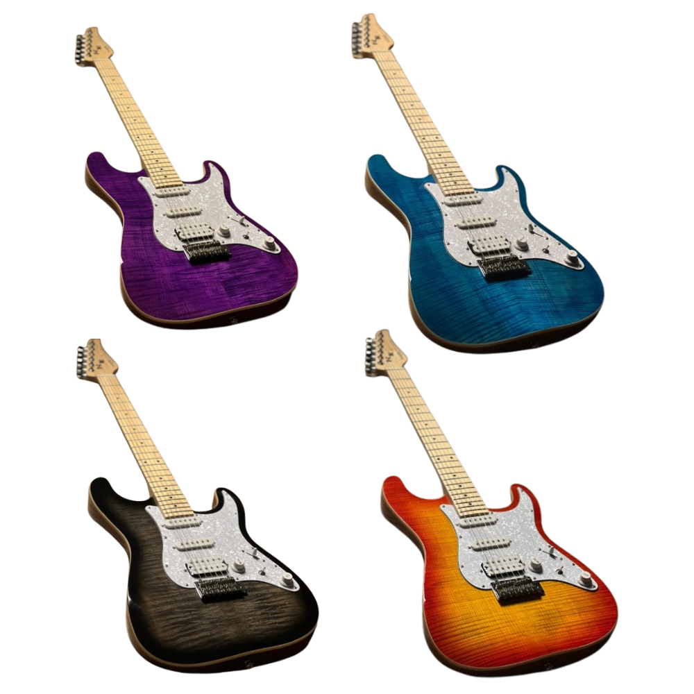 Gitar Elektrik Stratocaster Sqoe SEIB680 HSS Flame Top Original