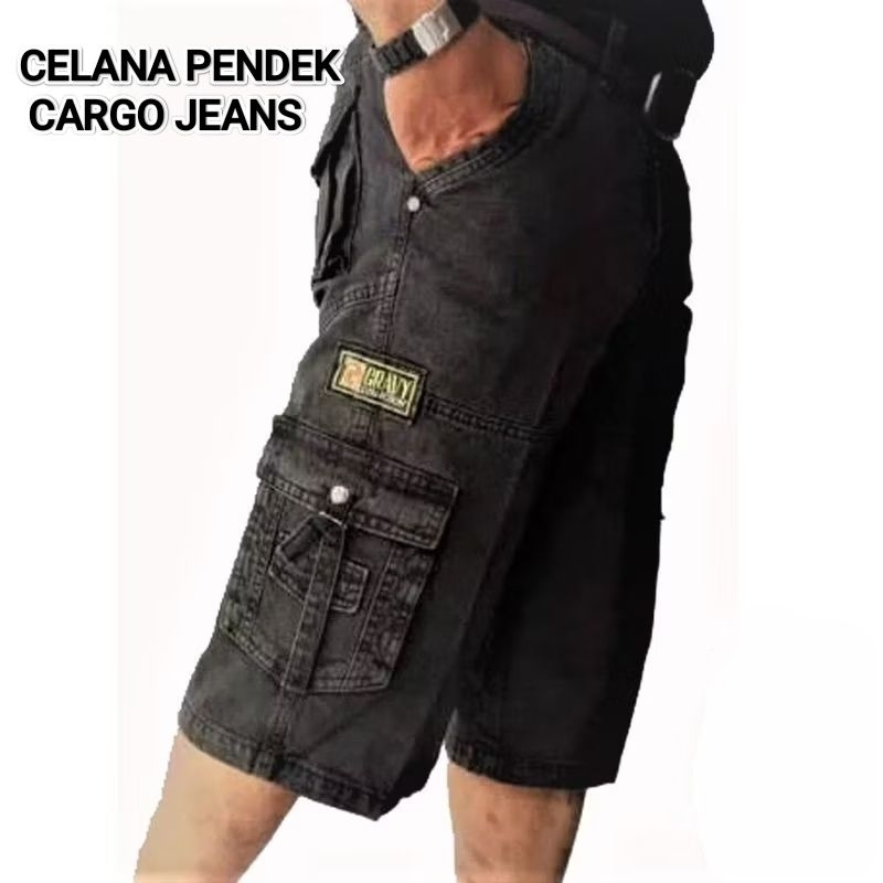 Celana Pendek Cargo Jeans / Celana Cargo Pendek Jeans Pria Dewasa