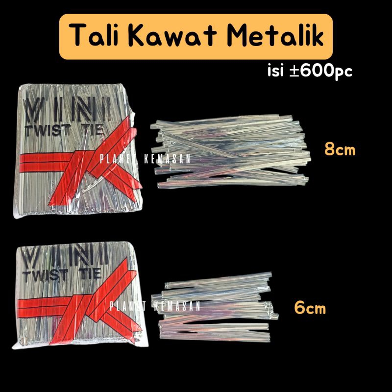 

twist tie kawat metalik tali kawat pita kawat metalik 8cm 6cm