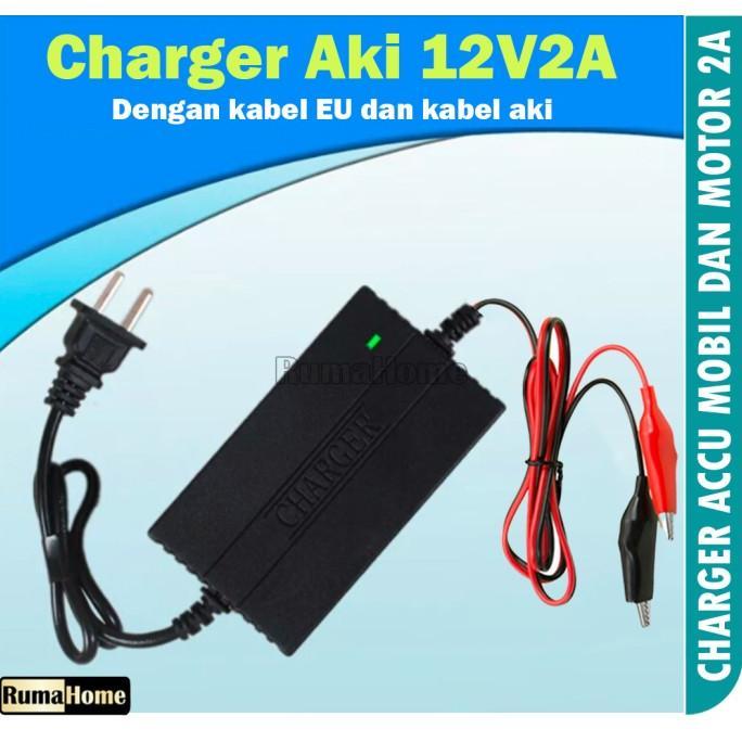 Cas Aki Motor Mobil Otomatis Charger Baterai Accu Cas Aki Kering Basah Digital Pengecas Aki DC