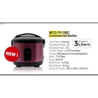 MIYAKO PENANAK NASI MCG 751 SBC / MCG 751 SBC PANCI NANOAL MEGIC COM 2IN1 KAPASITAS 3 LITER GARANSI 