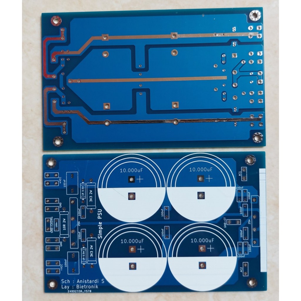 PCB Simple PSU Elco 4cm dauble layer