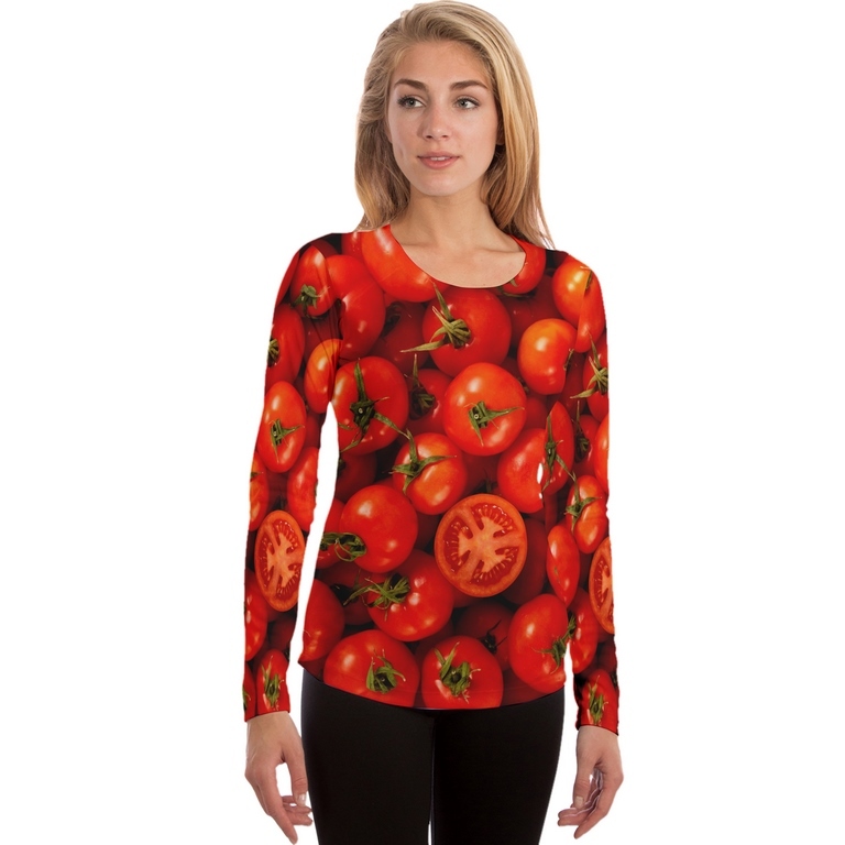 kaos sayuran wanita baju tomat Fullprinting 3D terbaru dan termurah