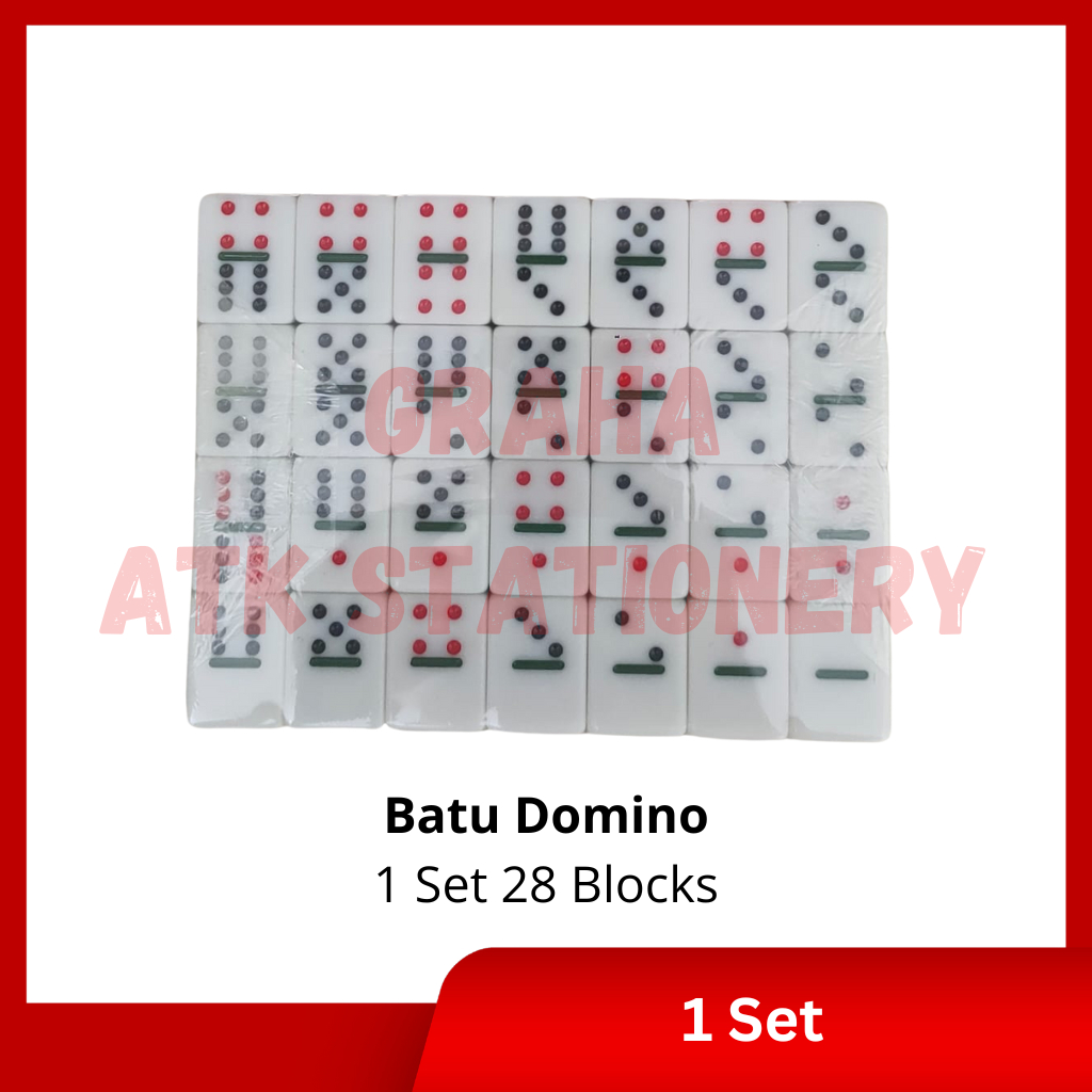 Domino Batu Akrilik Murah / Gaplek / Batu Gaple / Mainan Domino Acrylic Murah