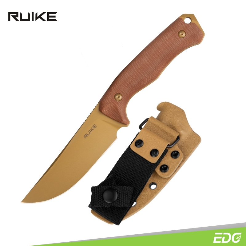 Fixed Blade Ruike F186-MN D2 Steel Micarta Brown Bushcraft Tools