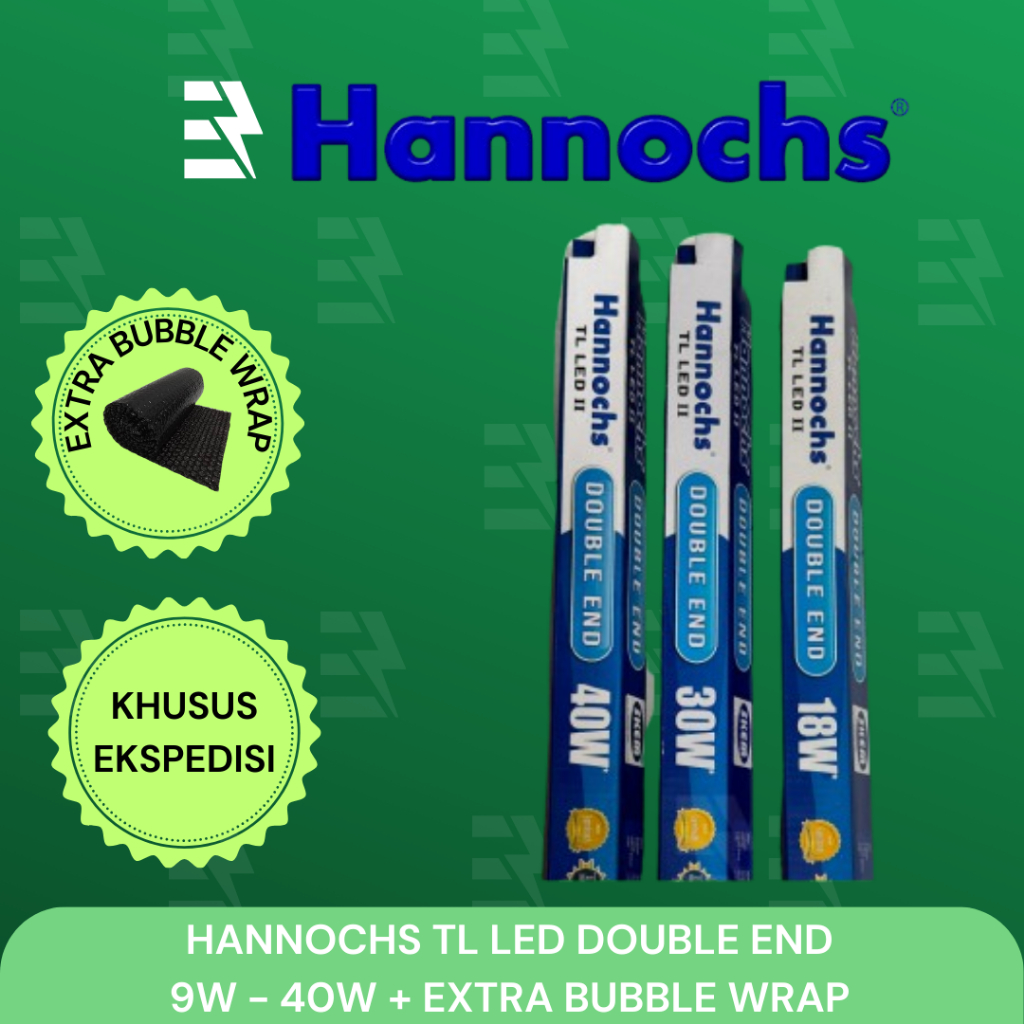 (KHUSUS EXPEDISI) HANNOCHS DOUBLE END LAMPU TL LED NEON DAYA 9 WATT , 15 WATT , 18 WATT , 30 WATT , 
