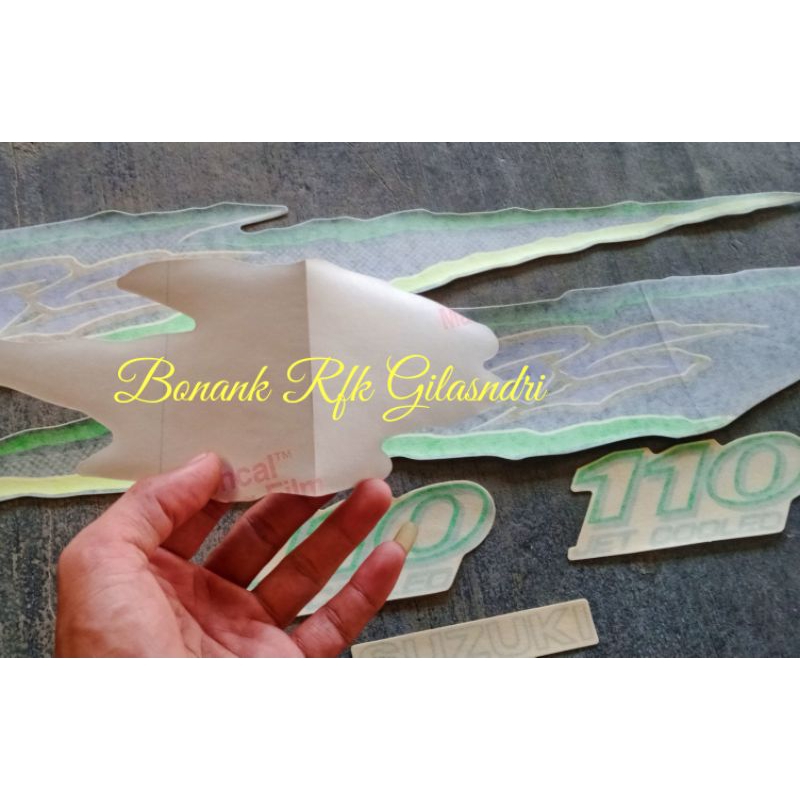 striping sticker stiker cover body bodi sayap legshield Legshil Suzuki Tornado tornado gs 110 hijau 