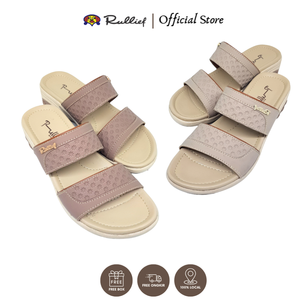 Rullief FLO 132 - Sandal Wanita Selop Tanpa Japit Sandal Slip