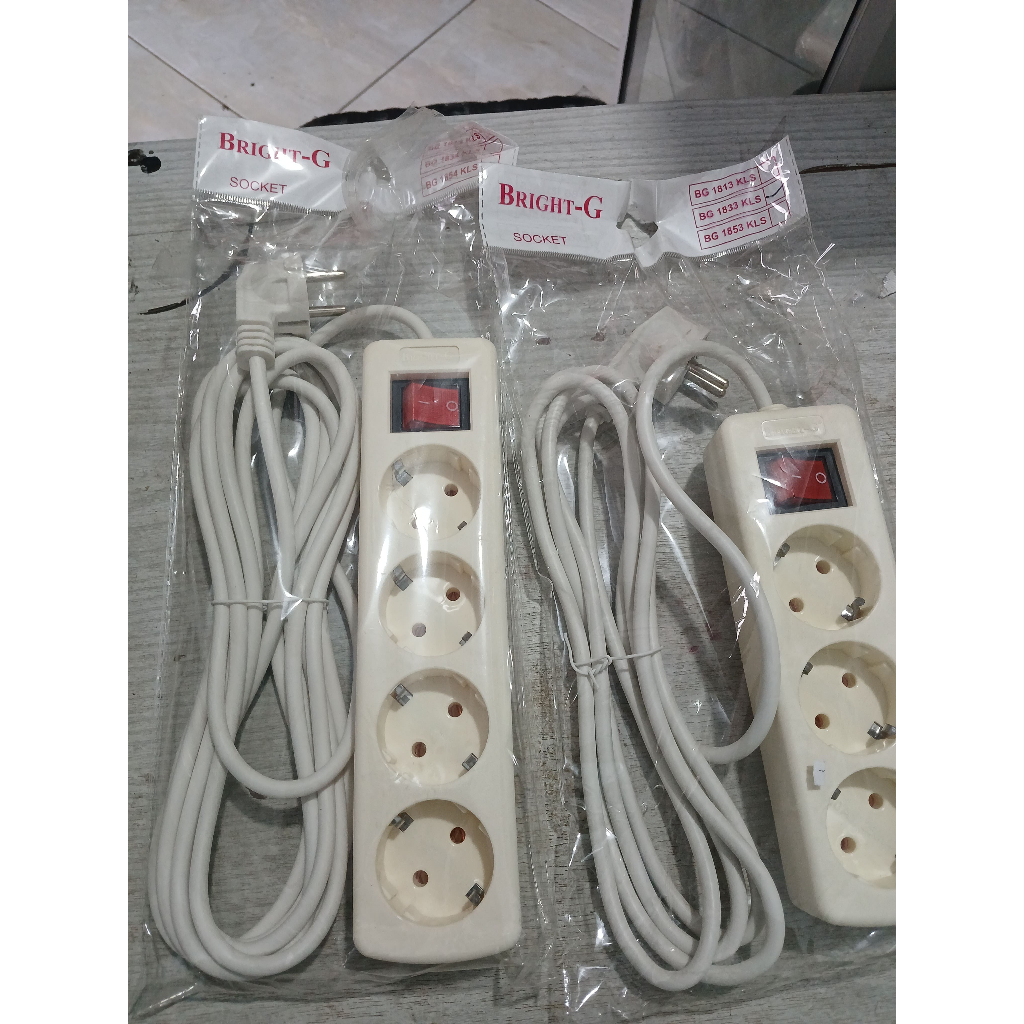 Stop Kontak Bright-g 3lubang 4lubang 3Meter 5meter