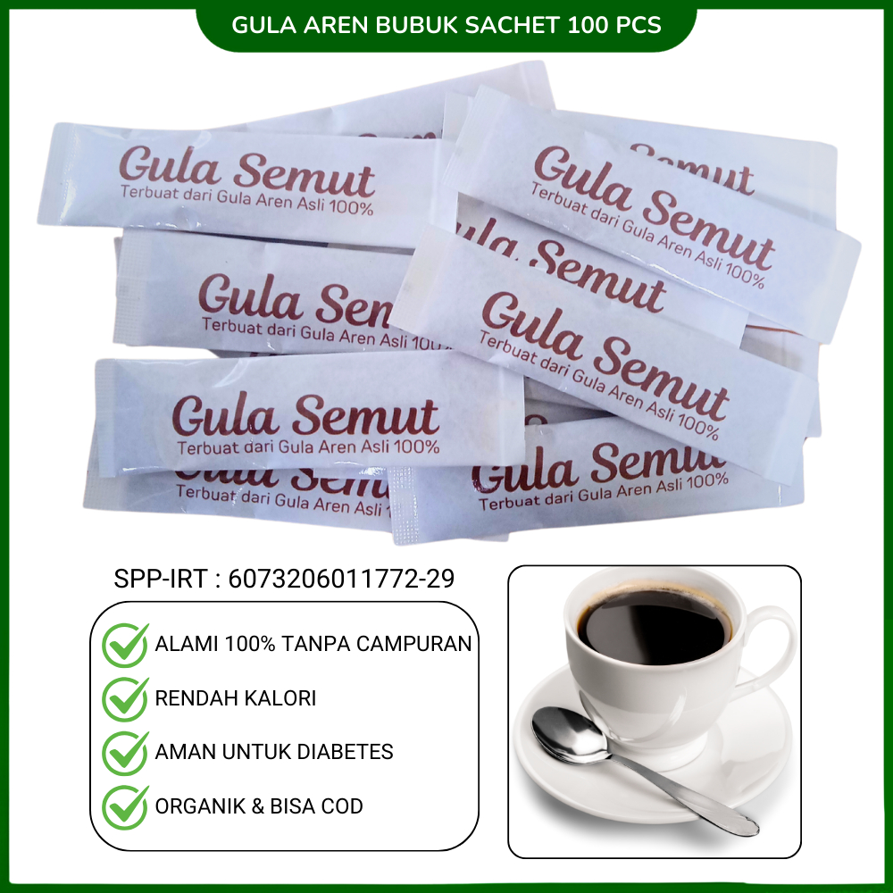 

Gula Aren Sachet Murni Per 100 Pcs Brown Sugar Gula Pasir Gula Sachet