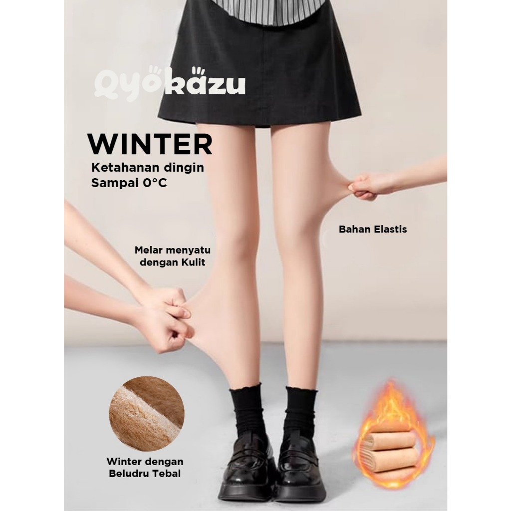QYOKAZU Bare Leg like through UV stocking WINTER kulit jepang Terlihat seperti kulit kaki asli