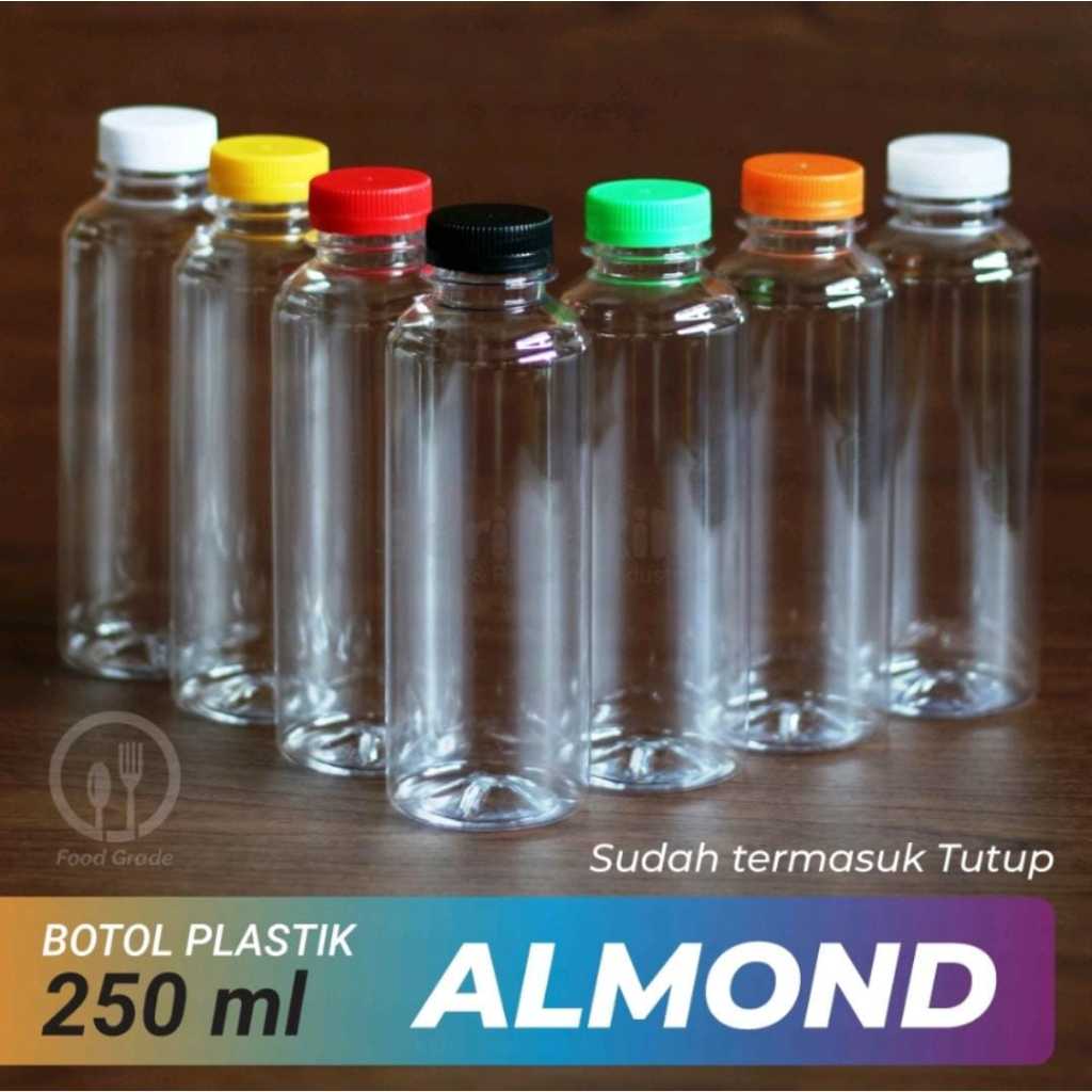 HLSM - (1 Ball) Isi 100 Botol Plastik Almond 250 ml / Botol Plastik 250 ml