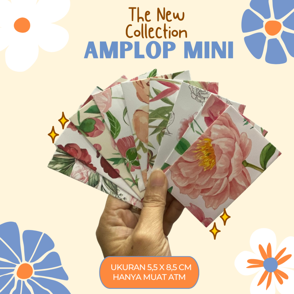 

Amplop Mini Kecil Peony Series Untuk Kartu Uang Lebaran THR Uang Dilipat 3