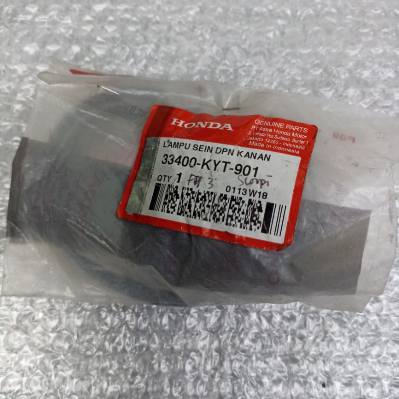 LAMPU SEIN SEN DEPAN KANAN HONDA SCOOPY KARBU CARBU LAMA PERTAMA ORI AHM 33400-KYT-901