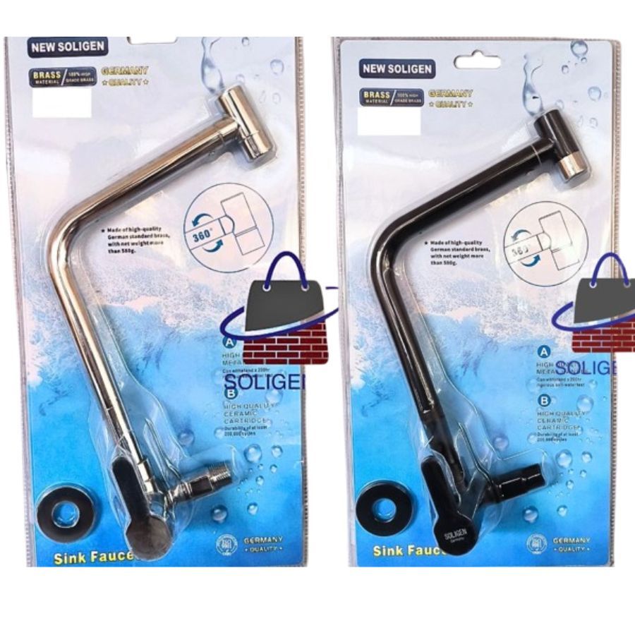 Kran angsa SOLIGEN BU-307 Kran Tembok / Kran Cuci Piring / Kran SOLIGEN / Kran Air Kuningan Brass