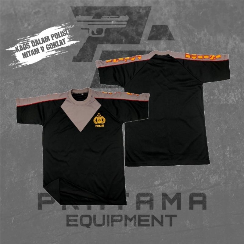 KAOS DALAM POLISI HITAM V COKLAT / KAOS DALAM POLISI / KAOS DALAM