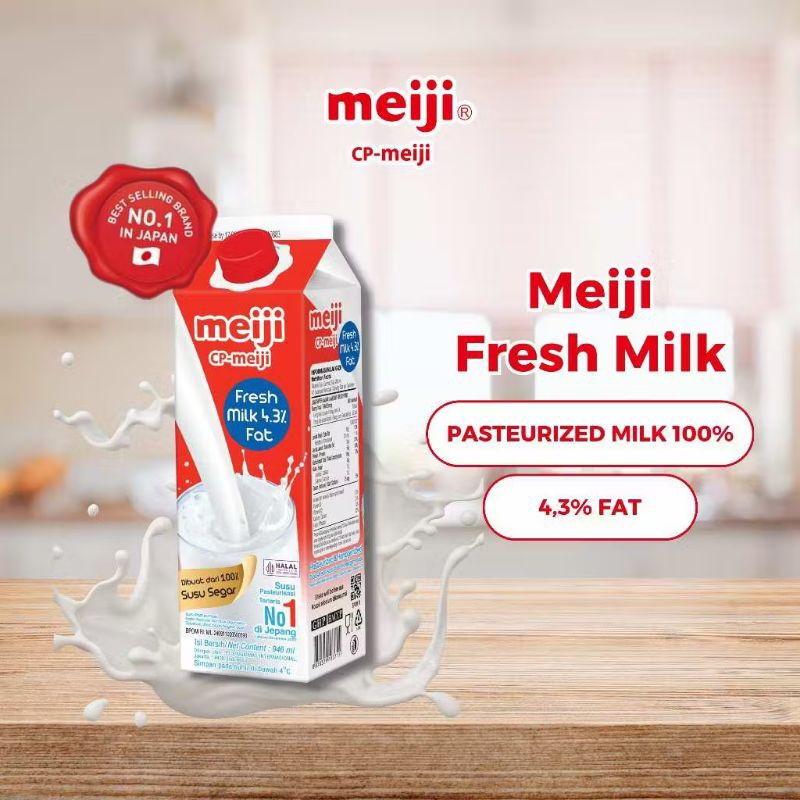 

Meiji Japan fresh milk low fat BPOM halal susu murni