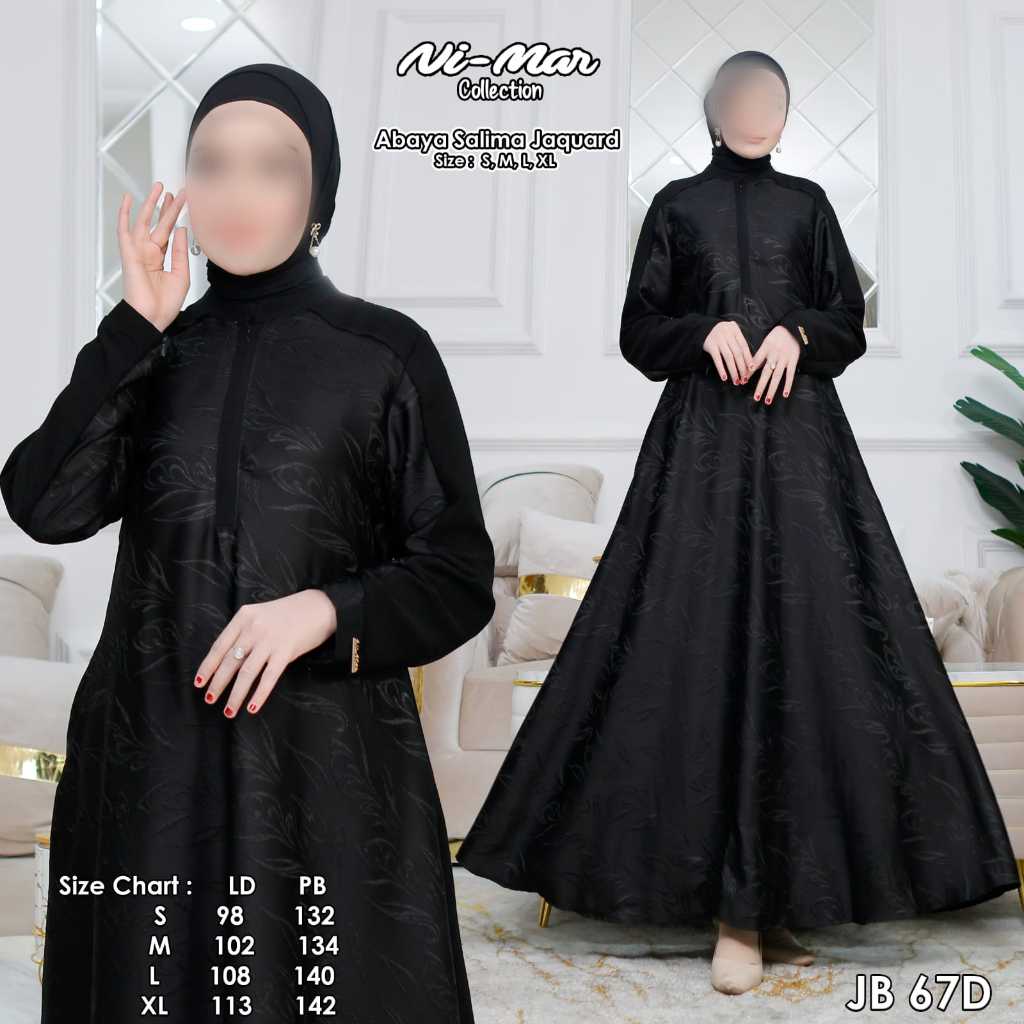 gamis wanita abaya salima jaquar merk nimar
