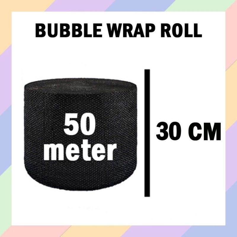 

BUBBLE WRAP PREMIUM SUPER TEBAL KUALITAS TERATAS 30 CM X 50M HITAM BENING MAKASSAR PLASTIK BUBBLE