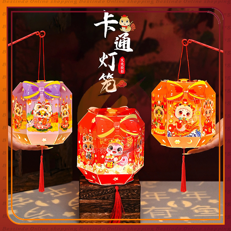 DIY prakarya lentera Lampion Imlek | Lampion Chinese New Year Lampion Capgomeh (Free lampu LED dan g