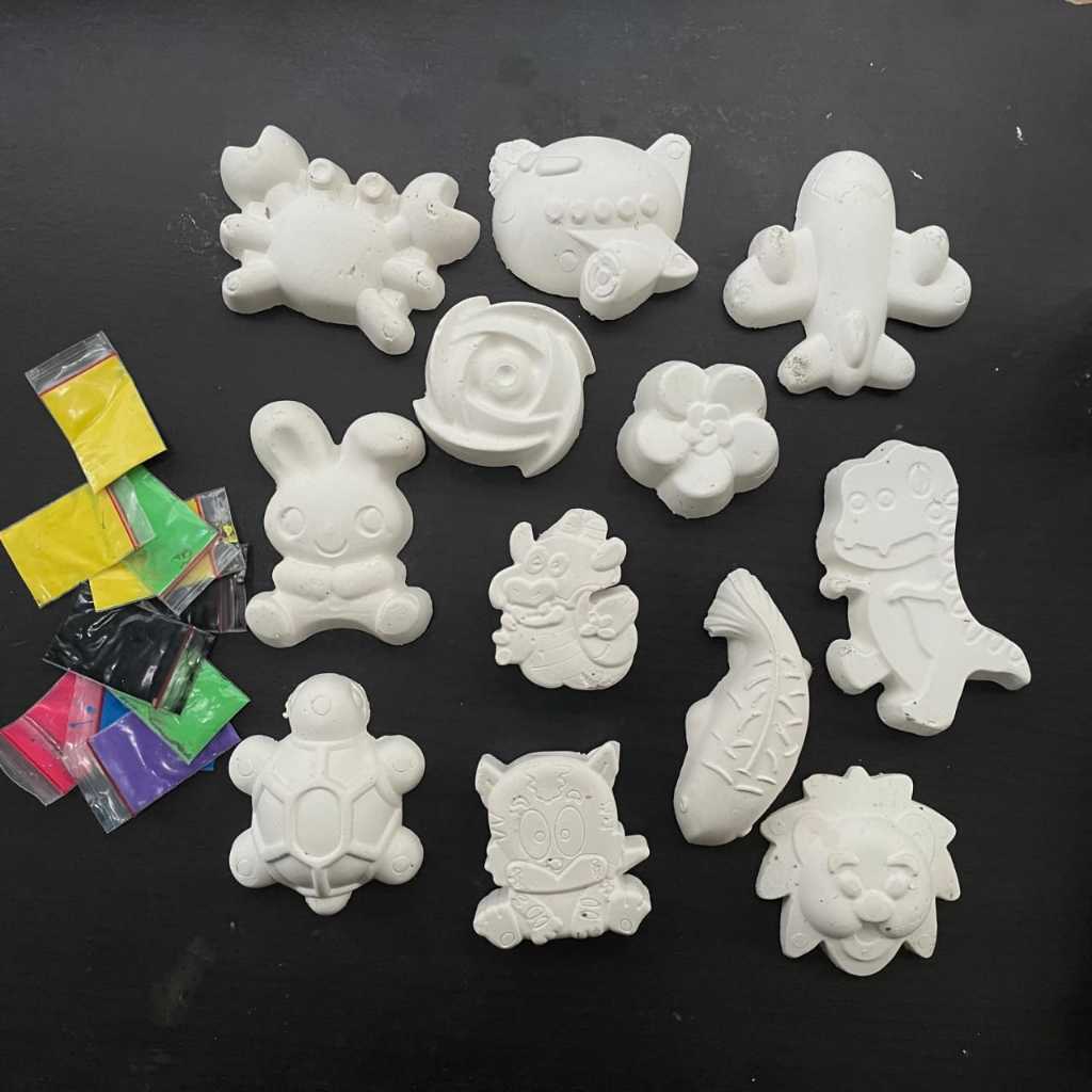 Gypsum Painting Set Anak Mewarnai / Paket Melukis Gypsum Patung / Painting Patung Gypsum 3D