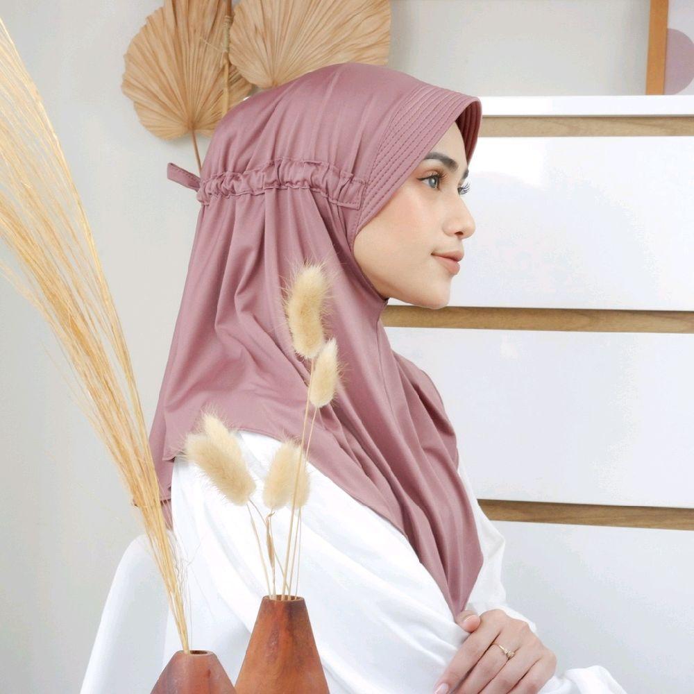 Hijab Bergo Instan Sport Hamidah JERSEY Besar Jumbo Panjang Menutup Dada