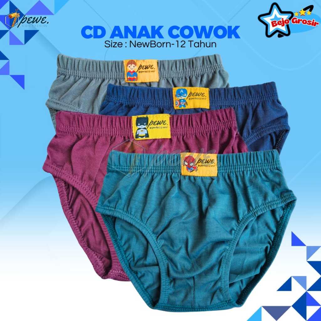 6 Pcs Celana Dalam Wanita Warna Gelap Cd Perempuan Jual Sesuai Gambar - CD anak polos bahan katun le