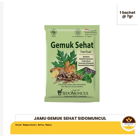 

JAMU GEMUK SEHAT SIDO MUNCUL ISI 10 SACHET SERBUK