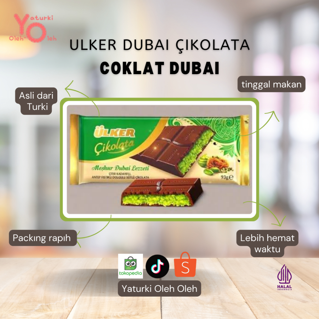 

Dubai Chocolate / Cokelat Dubai Viral Merk Ulker Asli Turki