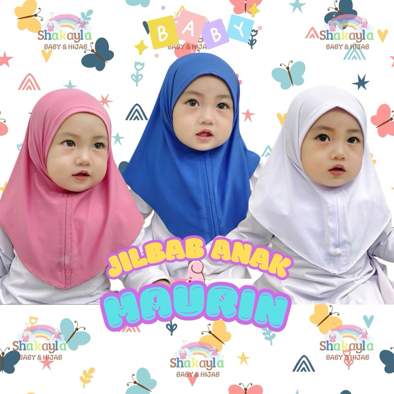 Hijab Bayi 0 6 12 Bulan Jilbab Anak 1 tahun Maurin Bahan Jersey - Kerudung Anak Instan Premium