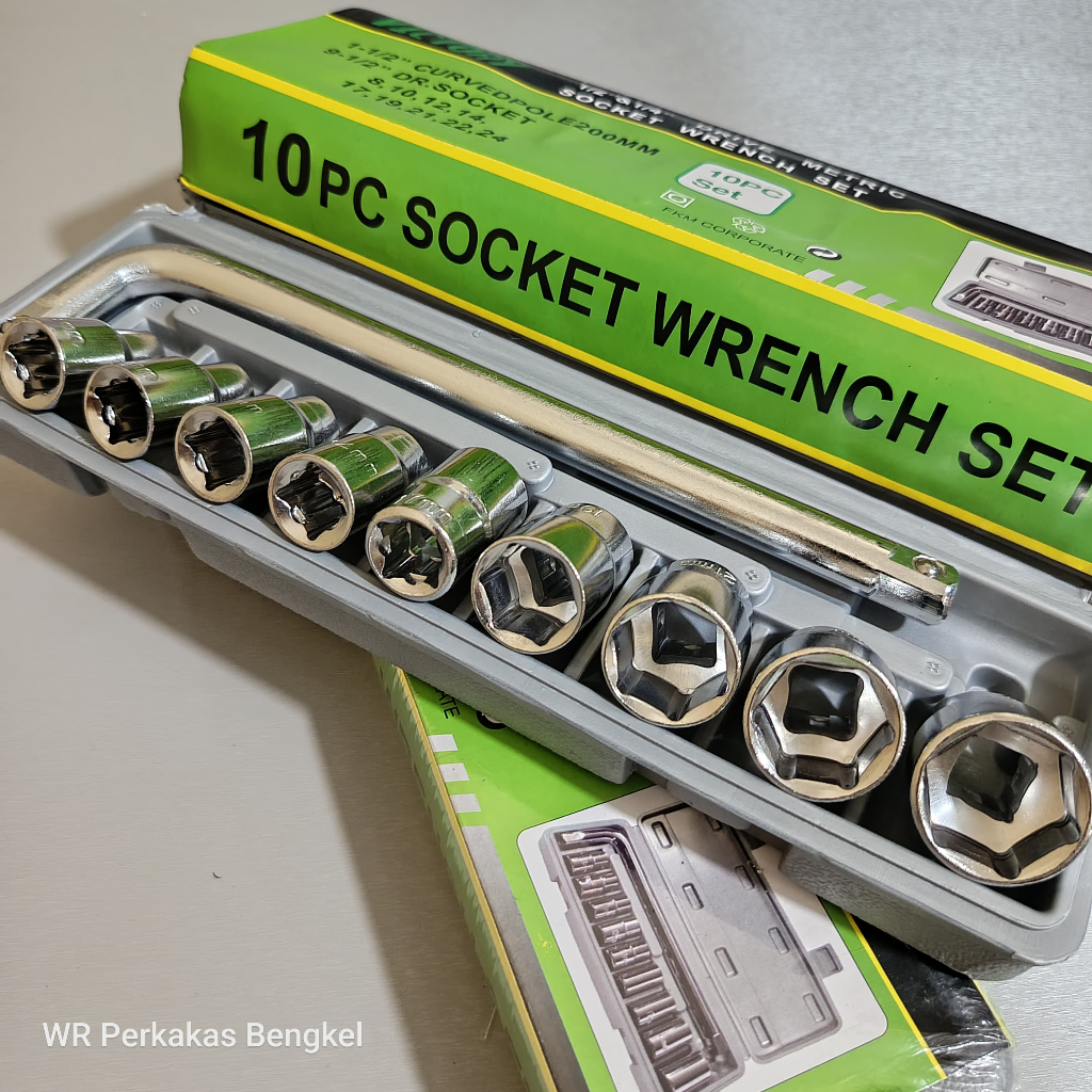 Kunci Sok Set 10 Pcs 8-24Mm VICTORY Tersedia Juga Kunci Sok Shock Set 10Pcs 8 Sampai 24 Tekiro
