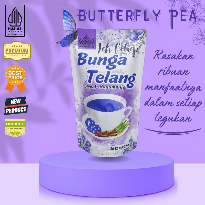 

Bunga Telang. Teh Celup Bunga Telang Serai Kayu Manis. Isi 12pcs