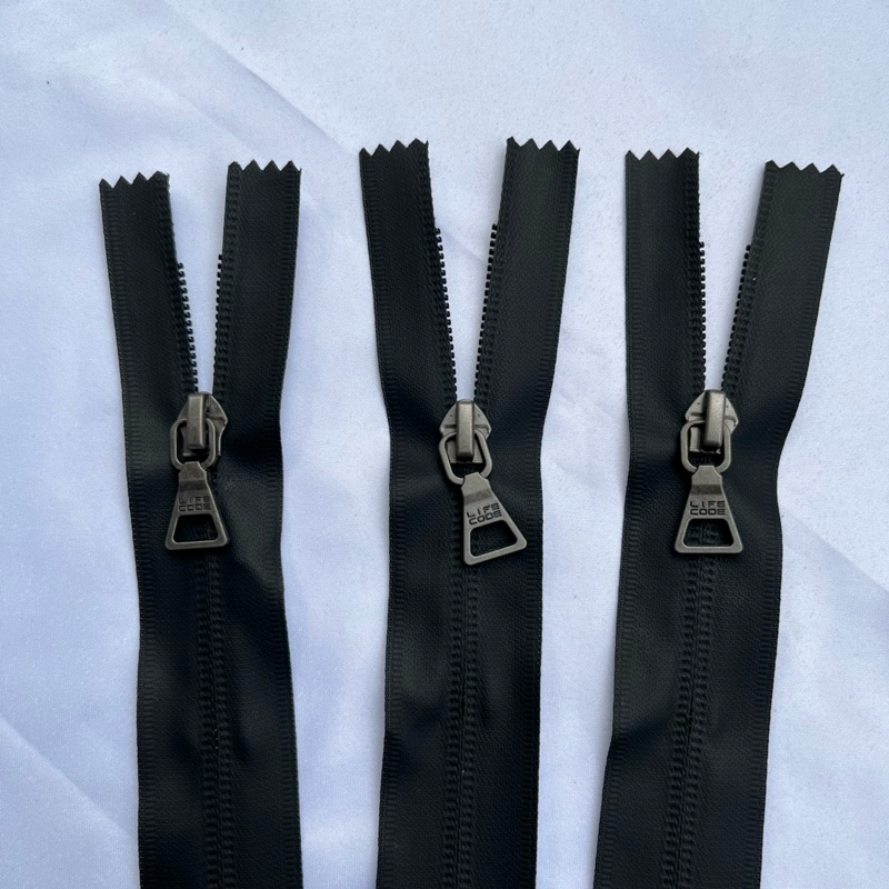 Resleting Anti Air Kantong Saku / Zipper Waterproof TAB No.5 @Harga/lusin. Warna Hitam, Panjang 7,8 