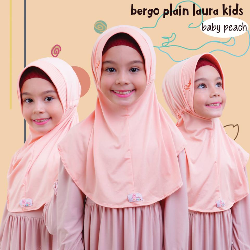 MURAH BPL Anak (M) / Jilbab Sekolah /Jilbab Serut Anak / Bergo Plain Laura / Jilbab Anak Tanggung /