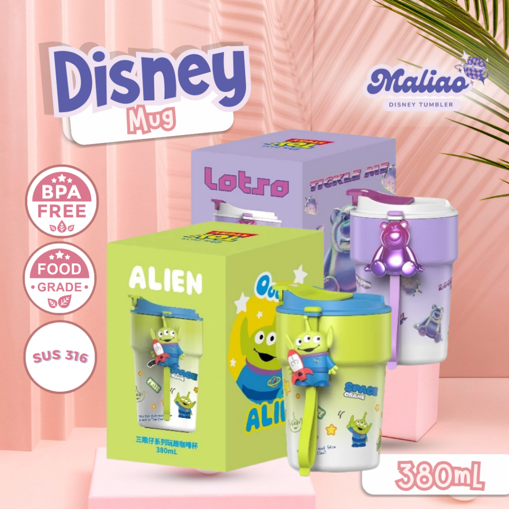 Gelas Minum Mug Kopi Mini Lucu Karakter 380 ML - Tumbler Kantor Termos Tahan Panas Dingin 24 Jam