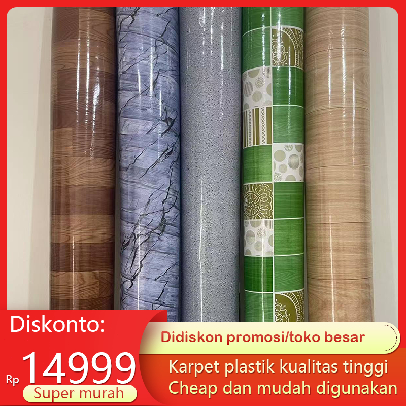 Karpet Lantai Vinyl Roll Decorasi Lantai lebar 100cm x 100cm PLASTIK MEJA  karpet lantai dop 1.2mm