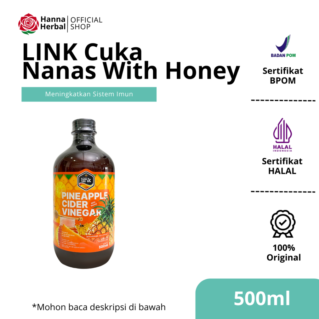 

LINK - Cuka Nanas With Honey - Pineapple Cider Vinegar Organic 500ml