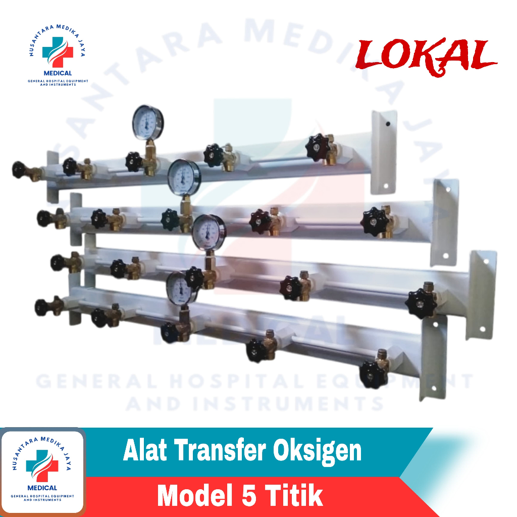 Alat Transfer Oksigen Model 5 Titik Lokal / Alat Isi Ulang Tabung Oksigen 5 Titik