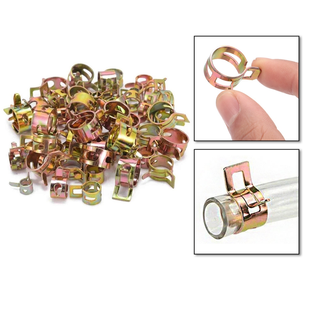 75PCS Car penjepit selang pegas 6/7/8/9/10mm Zinc Plated hose clamp selang bahan bakar Pengencang
