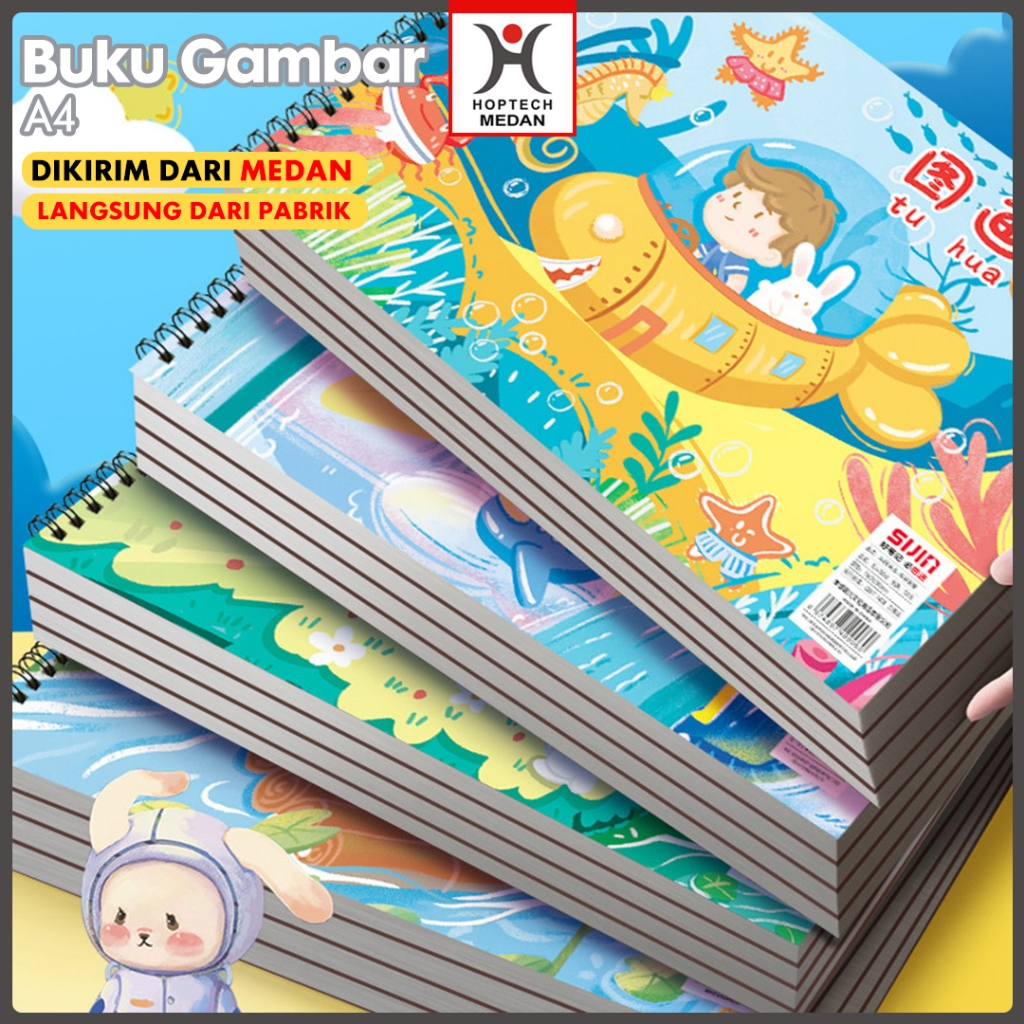 

Hoptech Medan - Aimilo Sketchbook A4 Buku Gambar Anak Astronot Jilid Spiral Kertas Tebal 30 Lembar