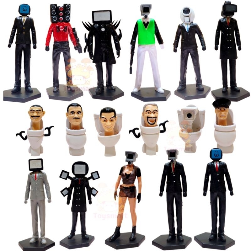 Mainan Figure Skibidi Toilet Siren Head Mainan Anak Skibidi toilet set 17pcs figure pajangan